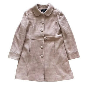 IZZI‎ Collections Women’s XL Pink Wool Blend Textured Button-Up Dress Coat